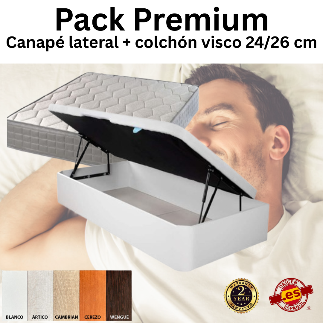 Canape apertura lateral + Colchón 24/26cm
