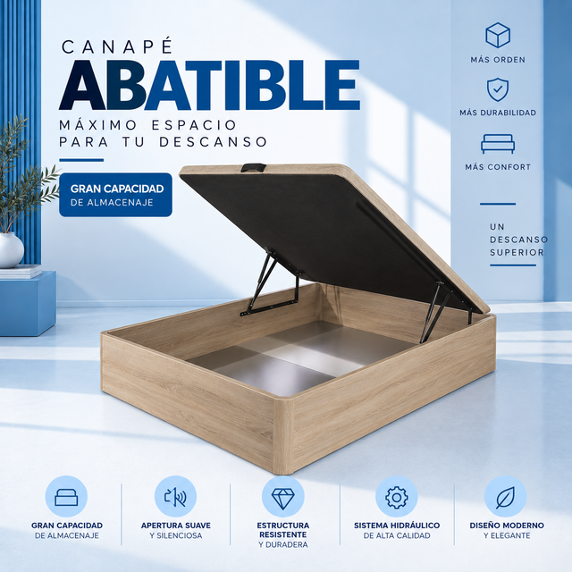 Canapé abatible frontal de madera