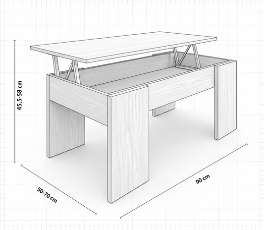 Mesa de centro elevable