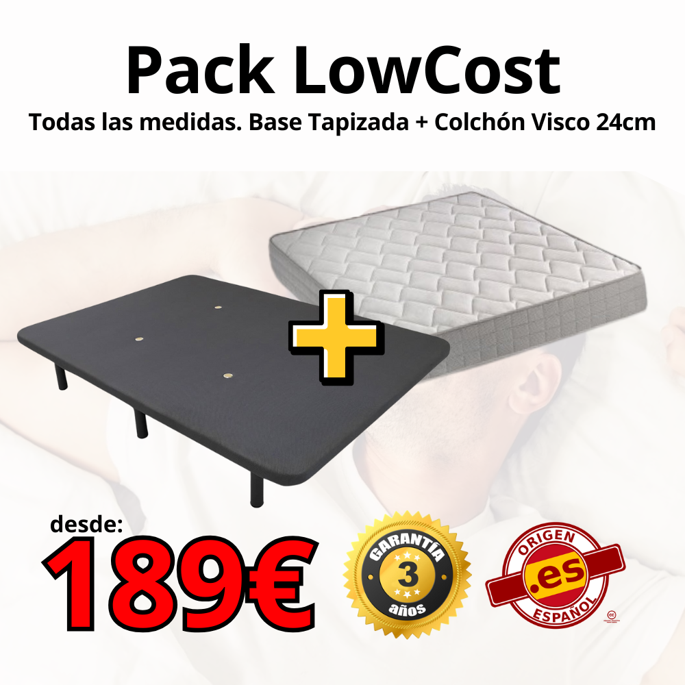 Pack base tapizada + colchon