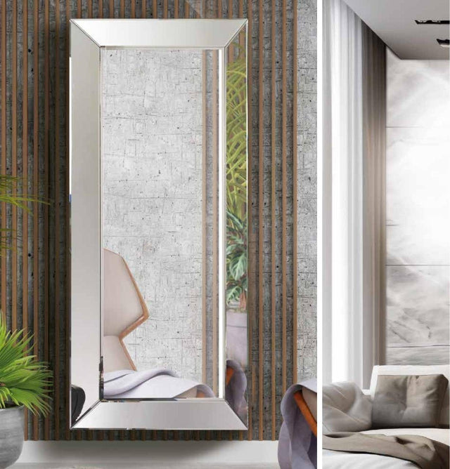 Espejo rectangular con marco de cristal 90 x 120 cm