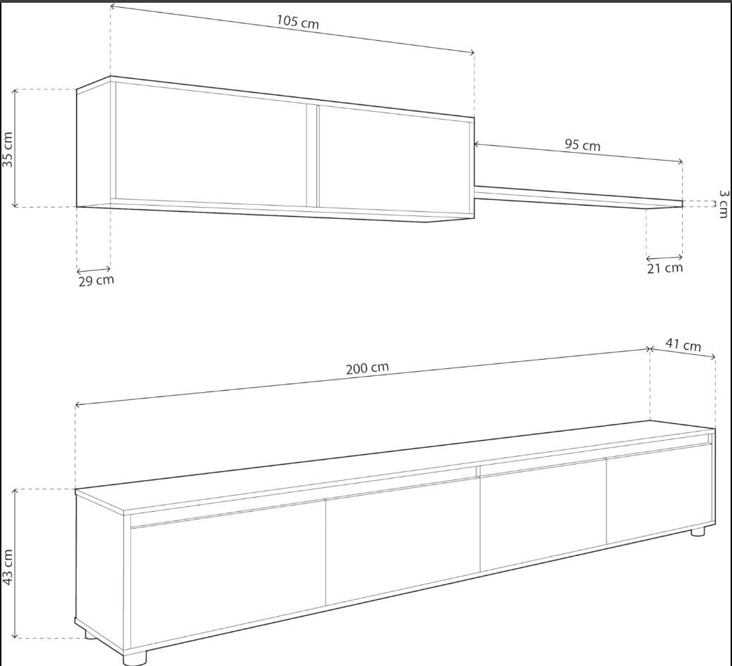 Mueble Comedor TV Salón Lucas