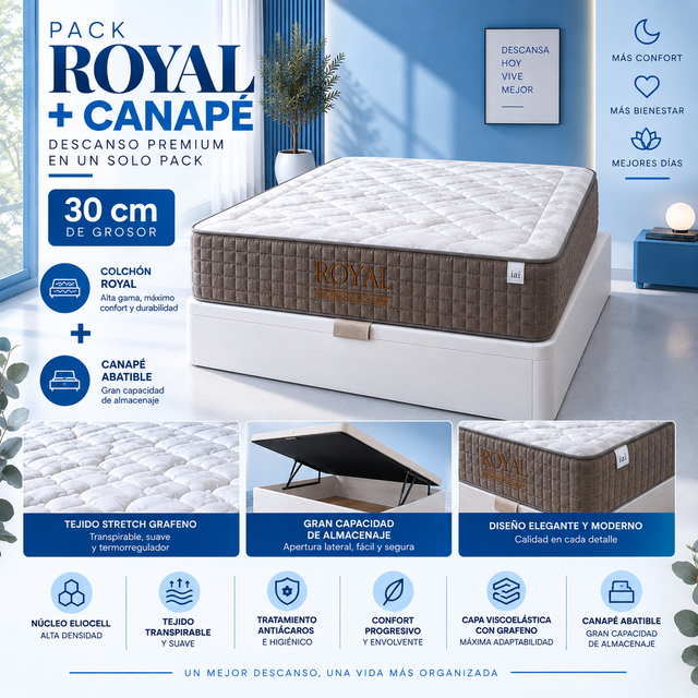 Pack canapé + colchón Royal 30 cm