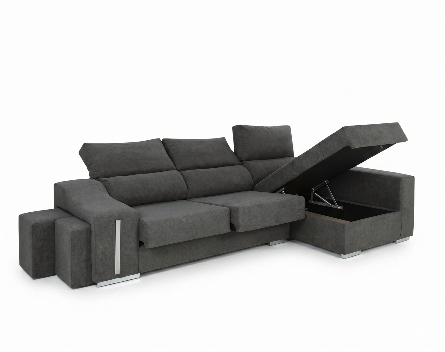 Sofá Chaiselongue Oscar + 2 Pufs integrados