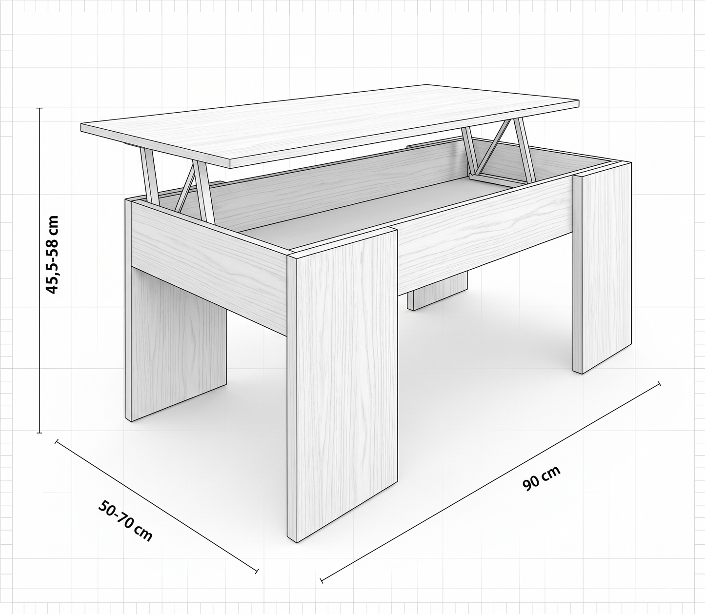 Mesa de centro elevable
