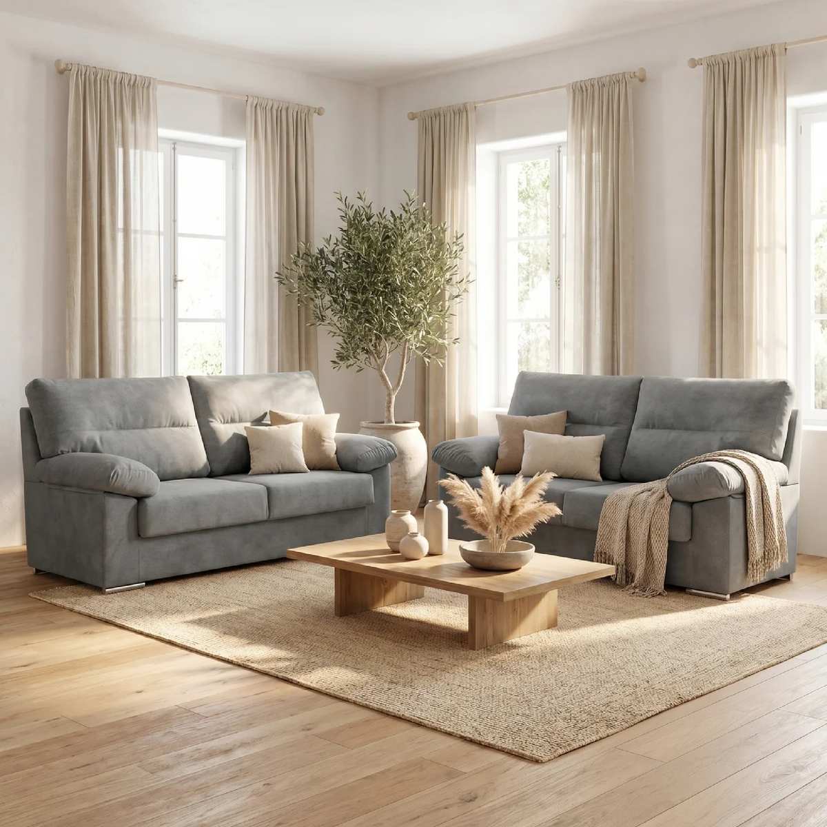 Conjunto Sofá LINA 3+2 gris