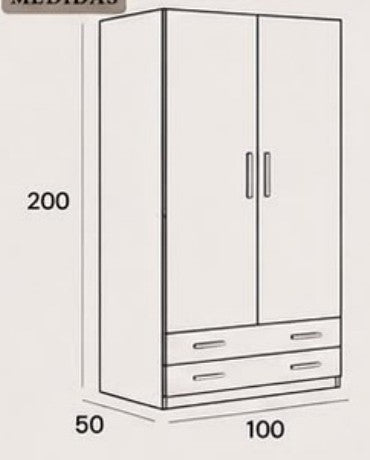 Armario Eco 2 puertas y 2 cajones