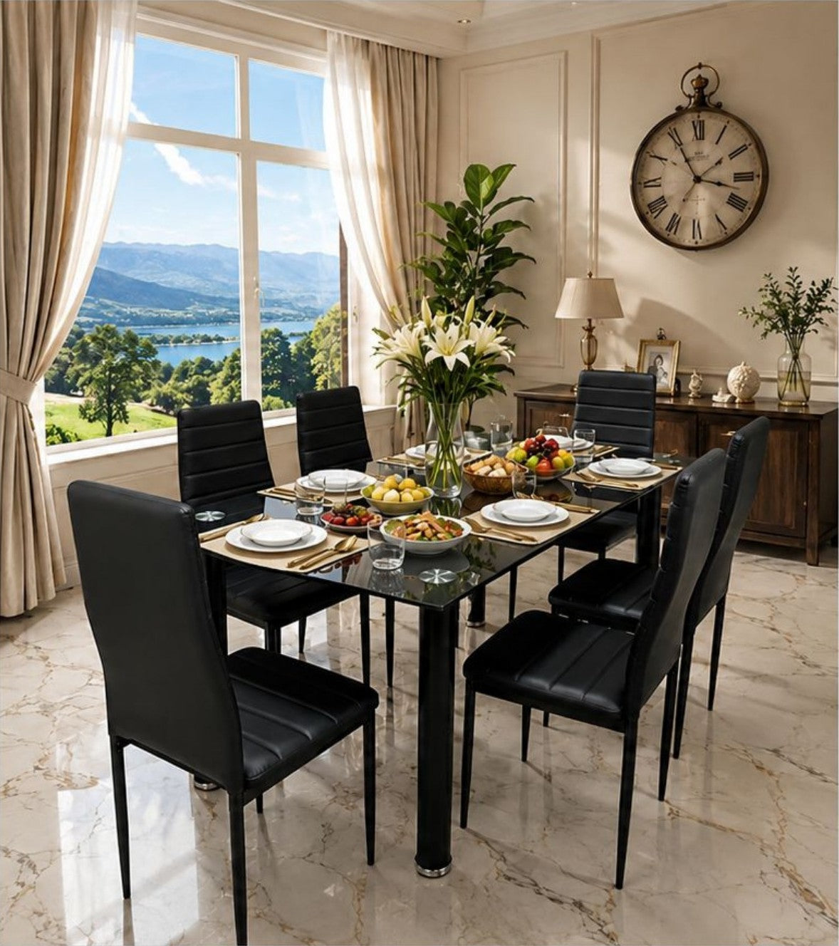 Mesa de comedor Alba con 6 sillas