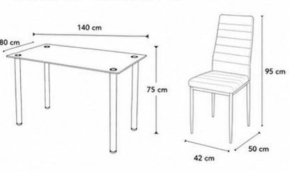 Mesa de comedor Alba con 6 sillas