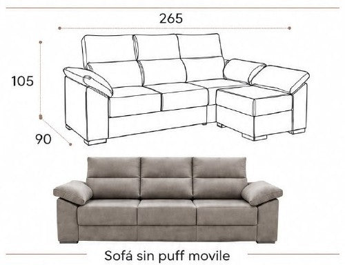 Sofá chaiselongue Imperial