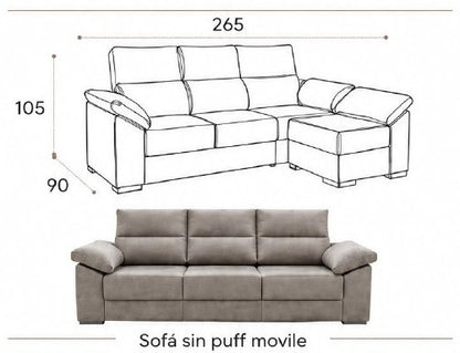 Sofá chaiselongue Imperial