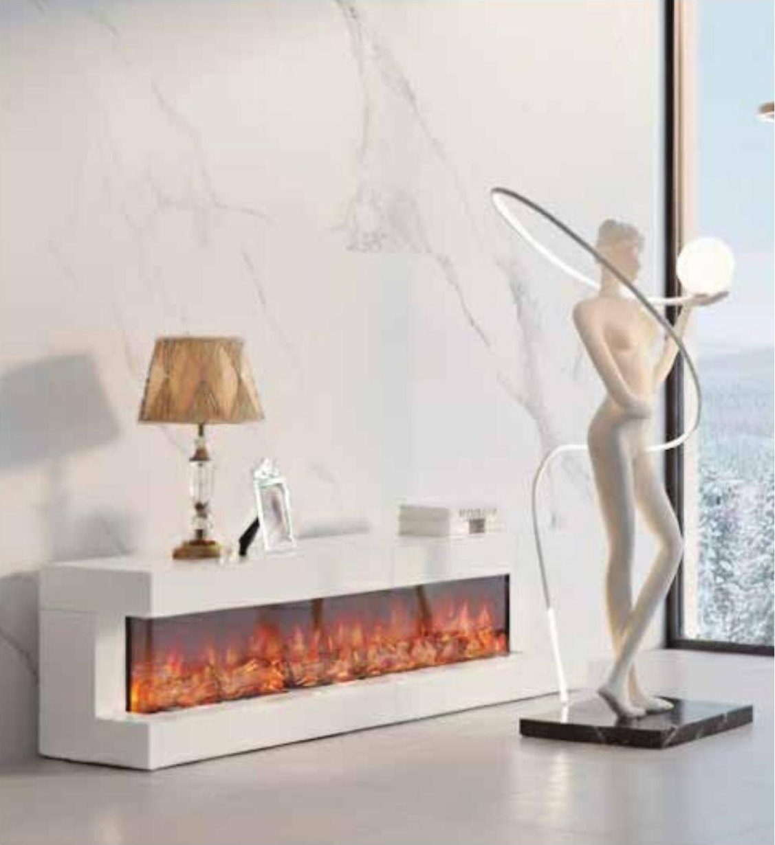 Chimenea LED con efecto llama y Bluetooth 180 cm