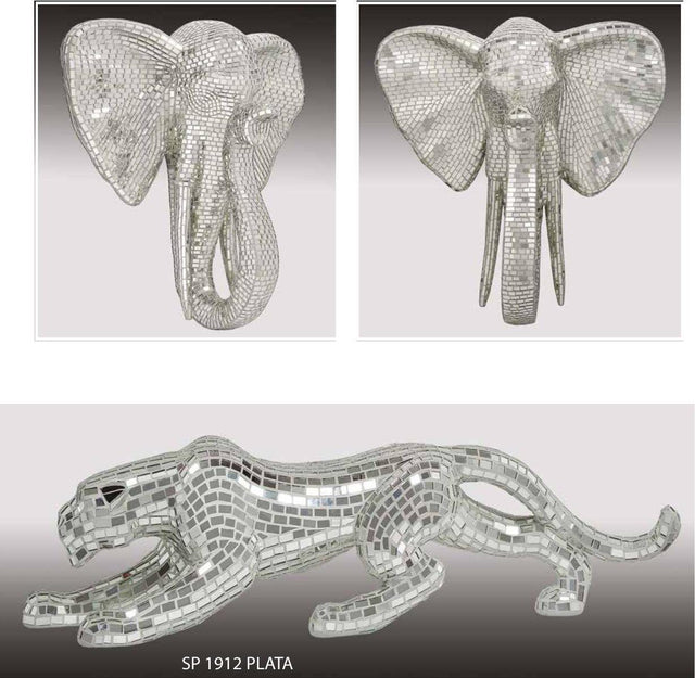 Figura de elefante de mosaico de espejo
