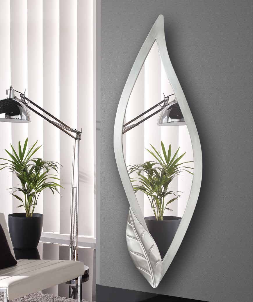 Espejo de pared con hojas plateadas 180 cm