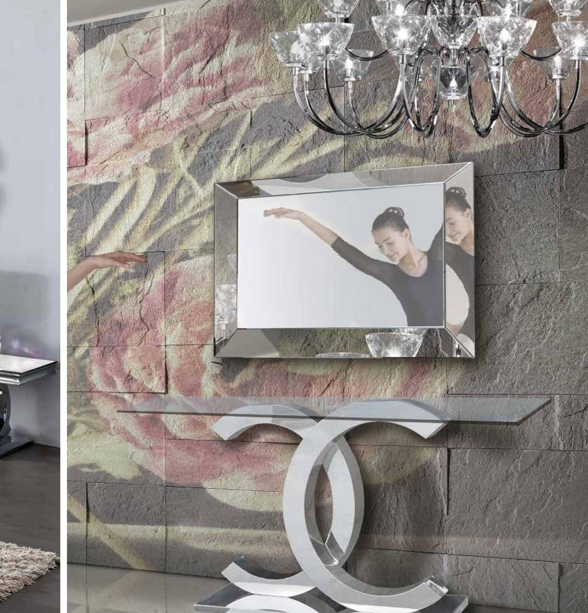 Espejo de cristal rectangular decorativo 75 x 95 cm