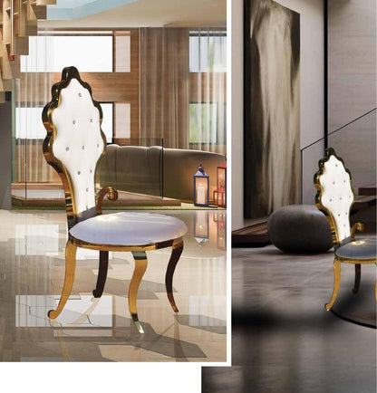 Mesa de comedor efecto mármol blanco con base de diseño 200 cm