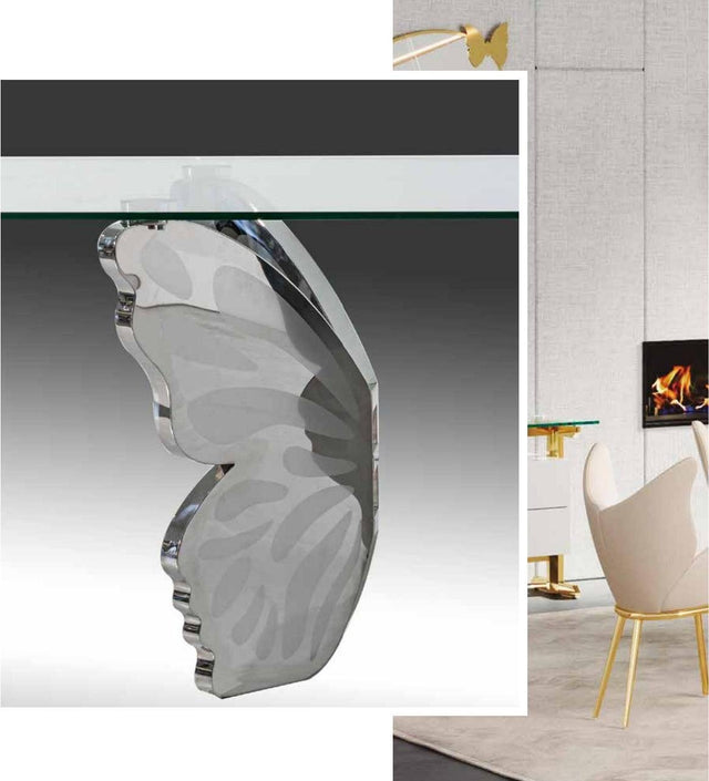 Silla de comedor blanca de respaldo alto y acero inoxidable