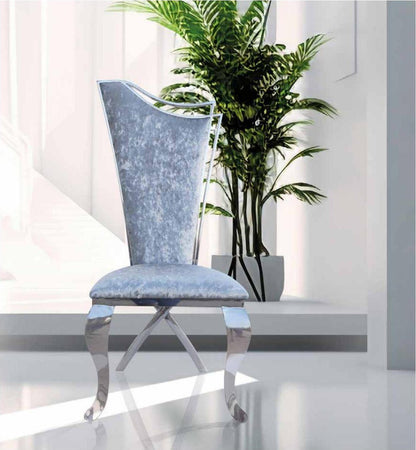 Silla de comedor de terciopelo plata o polipiel blanca