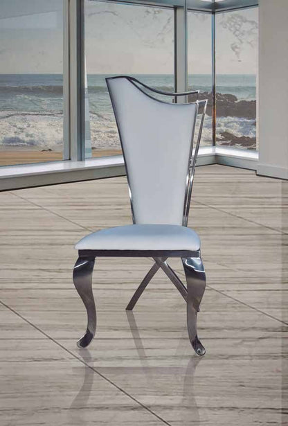 Silla de comedor de terciopelo plata o polipiel blanca