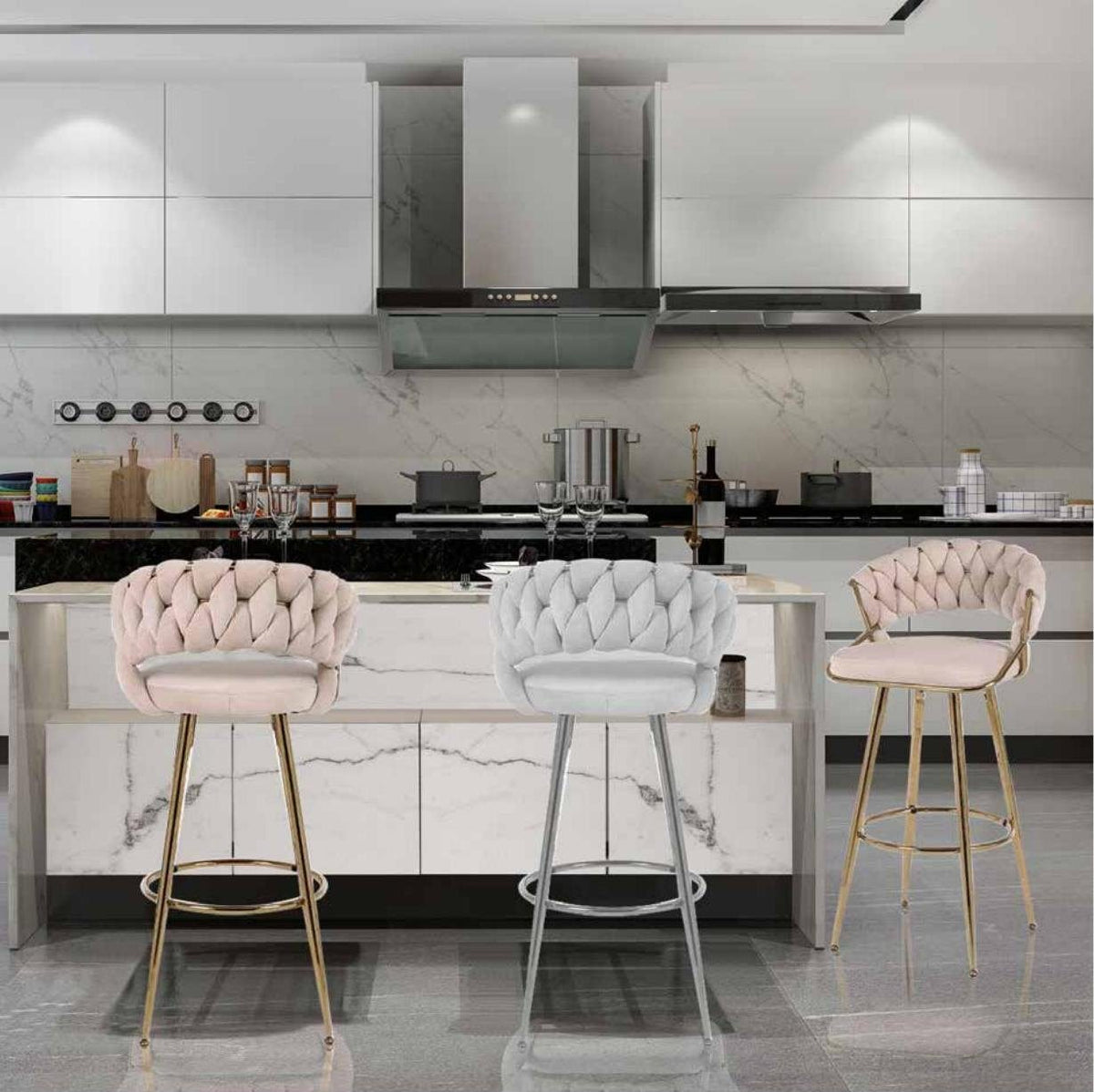 Taburetes de bar altos con respaldo (pack de 2)
